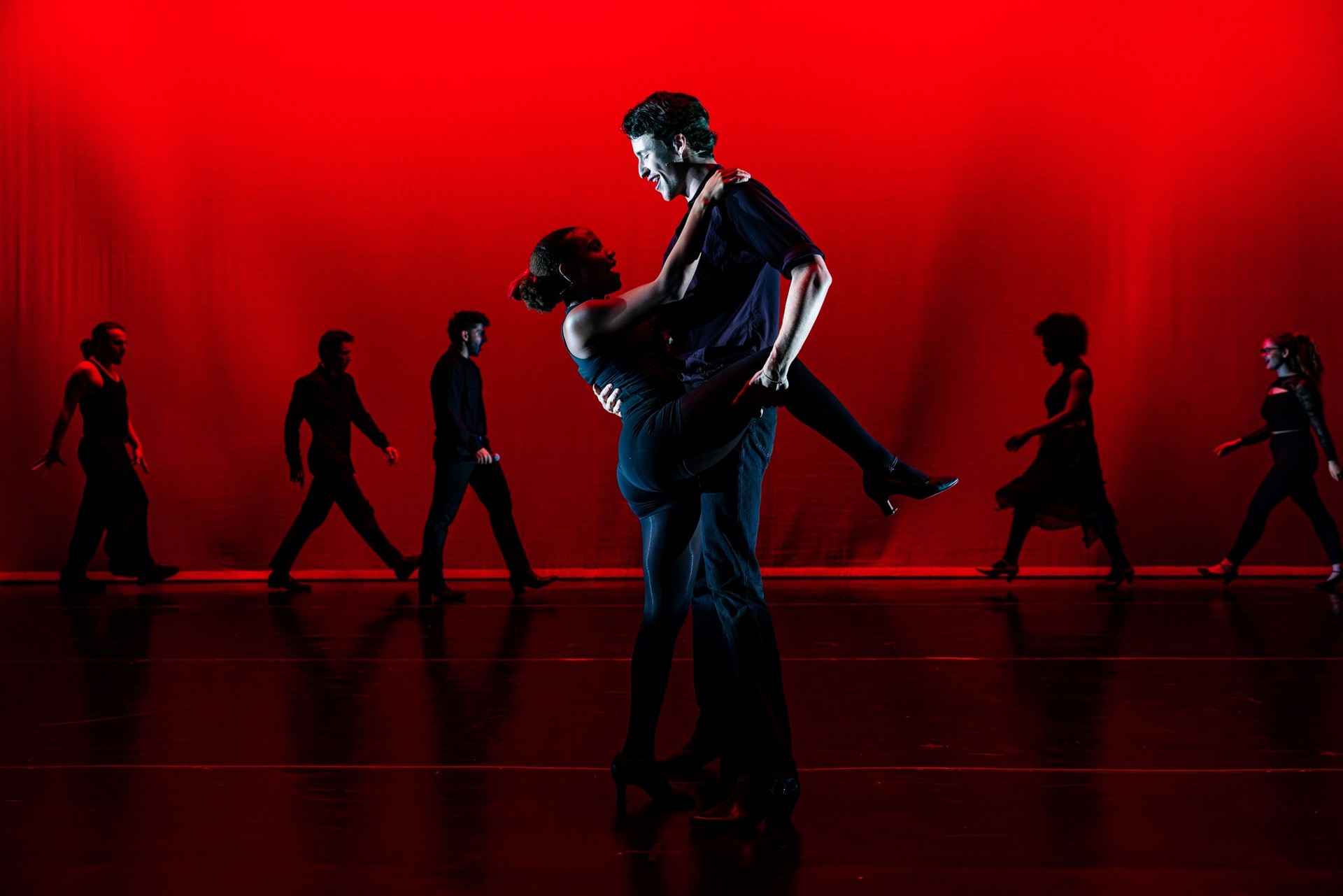 Musical theatre scene — warm/cool split